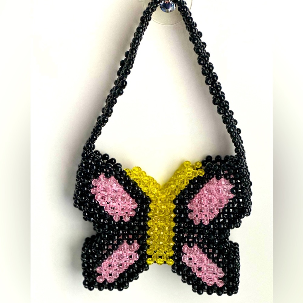 Butterfly mini beaded bag